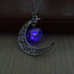 Glowing Ramadan Crescent Necklace – Elegant Spiritual Pendant - Image 9
