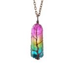 Hot Selling Stone Crystal Pillar Tree Of Life Pendant Ins Fashion Necklace - Image 4