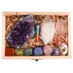 7 Chakra Healing Crystal Set with Amethyst Cluster – Spiritual Energy & Meditation Kit - Image 3